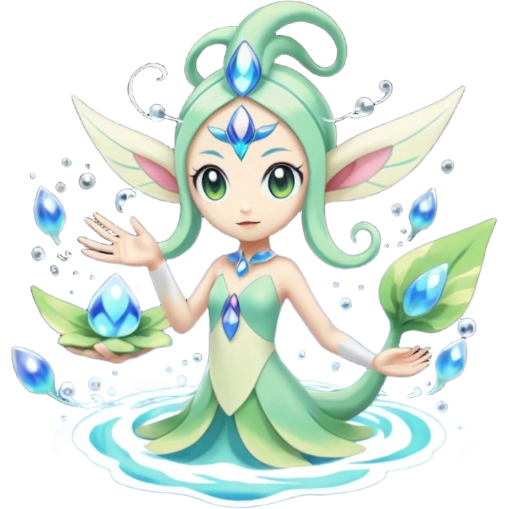 Meloetta-Celebi-Primarina-Cresselia-Fakémon-fusion, full body emoji