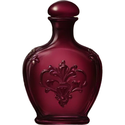 Burgundy glass Victorian perfume bottle  emoji