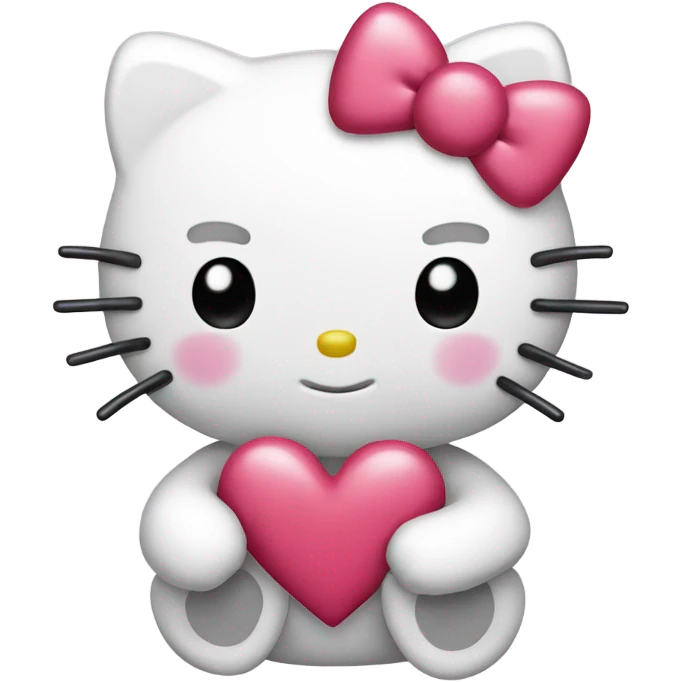 Hello kitty with hearts emoji