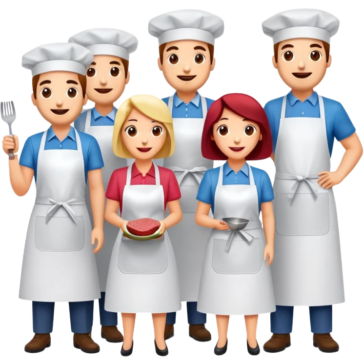 spam artists welcoming guests at a spam meat exhibition  emoji