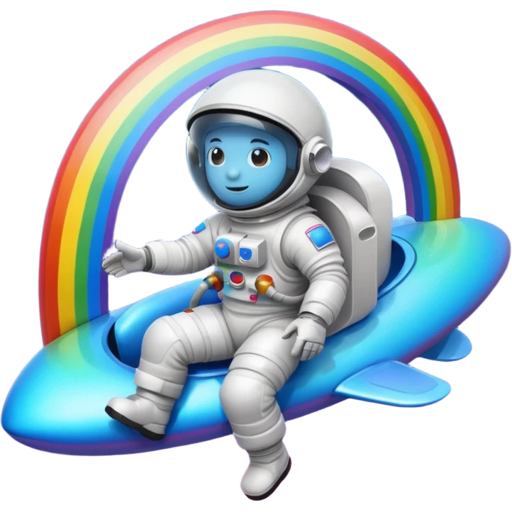 Helmet Astronaut riding rainbow emoji