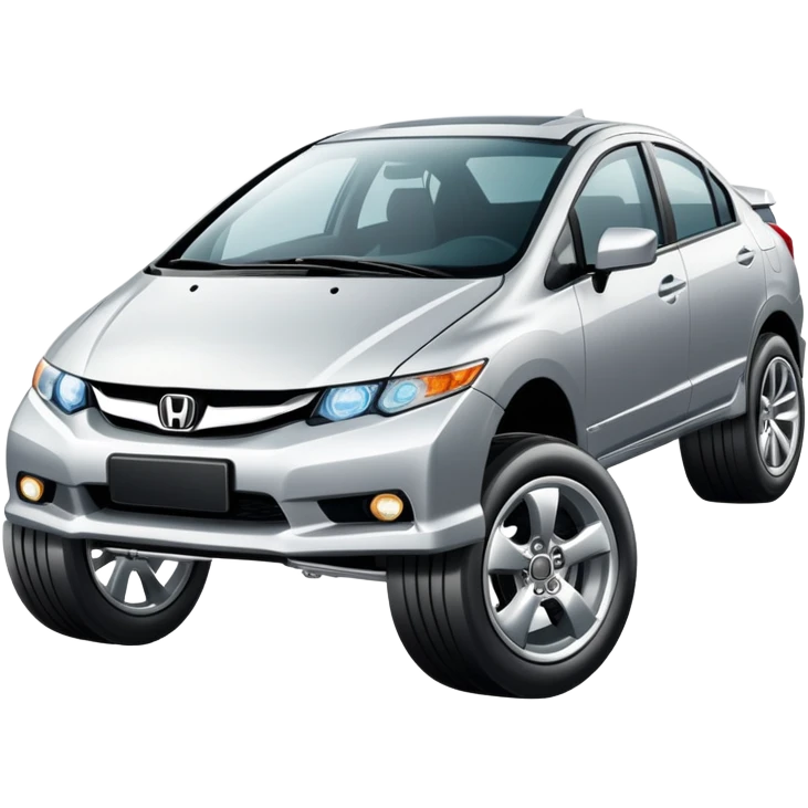 Honda civic with giant wheels  emoji