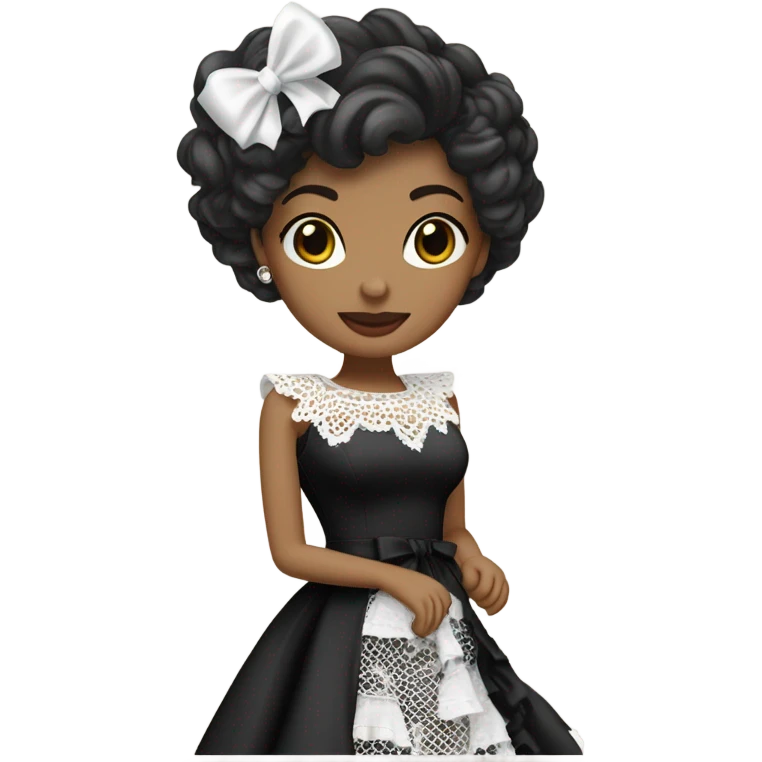 Coquette white and black emoji