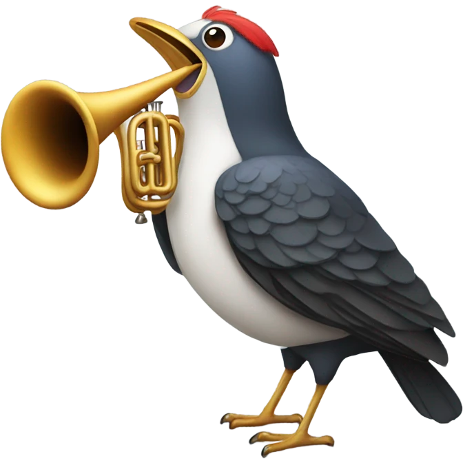 Bird with a trumpet emoji