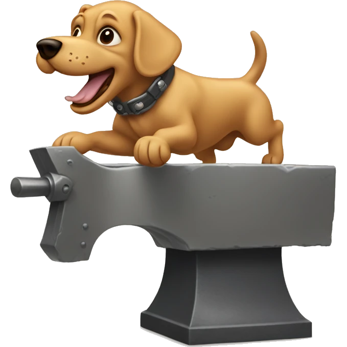 dog jumping anvil emoji