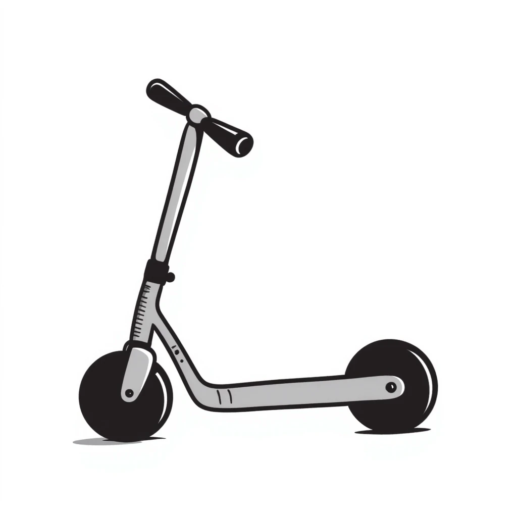 hand-drawn scooter with handlebar emoji