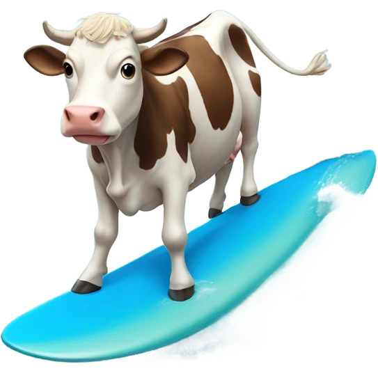 Cow surfing emoji