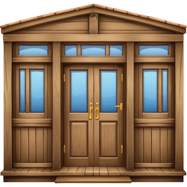 doors and balcony made out of wood emoji