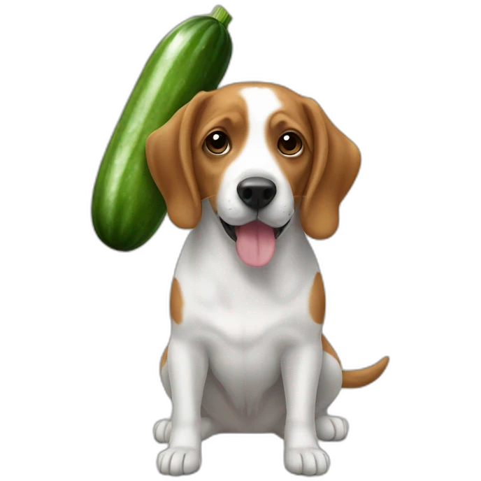 cucumber in dog emoji