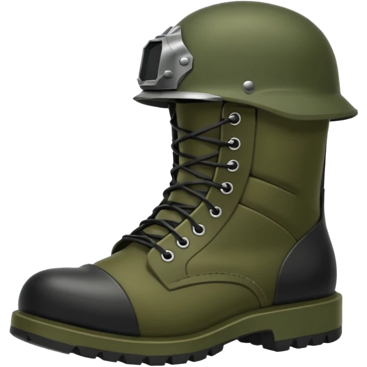 Military boots helmet rifle  emoji