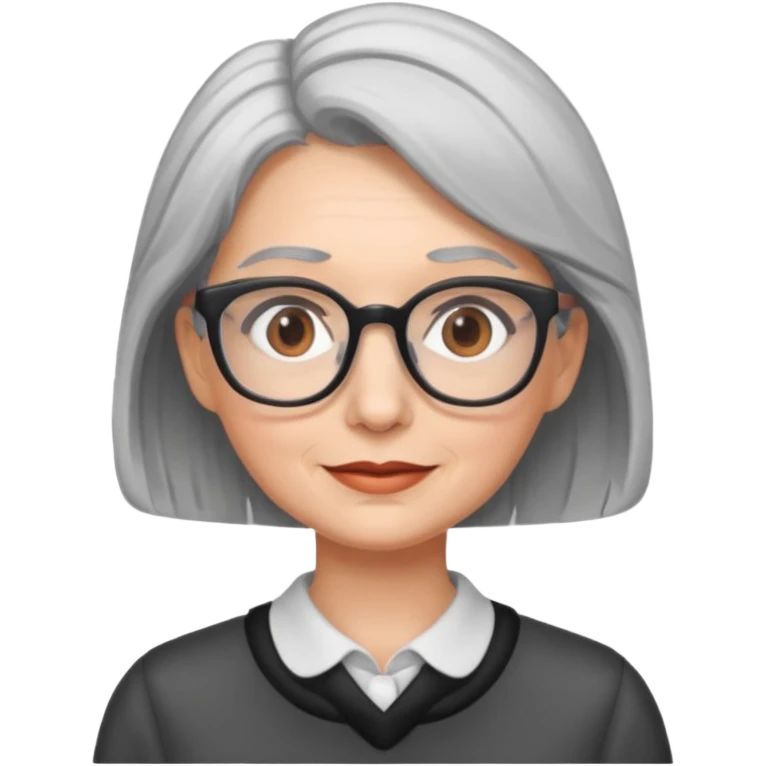 Give her gray hair and glasses emoji