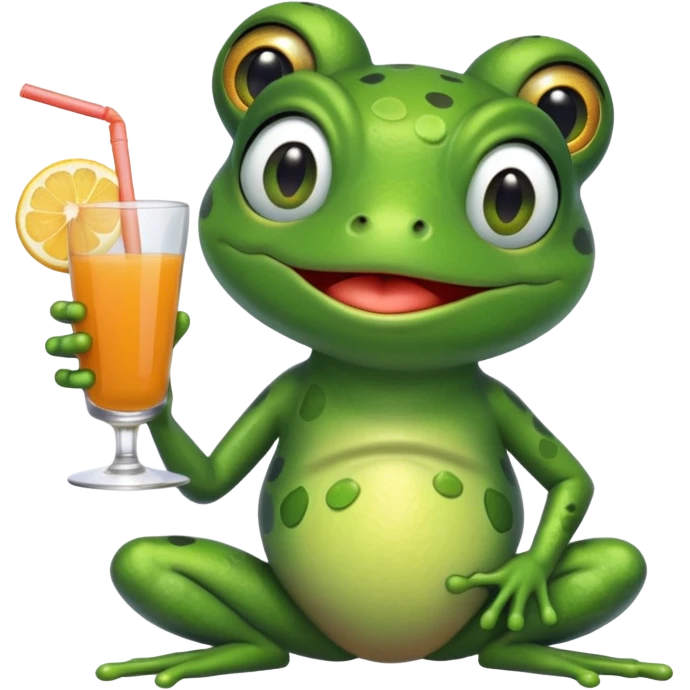 лягушка с соком, наблюдающая хаос emoji