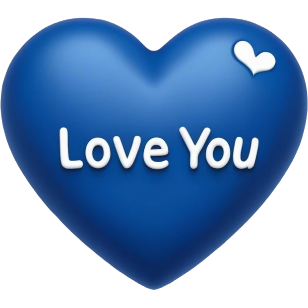 Dark Blue heart with the words Love You Ry in the middle  emoji