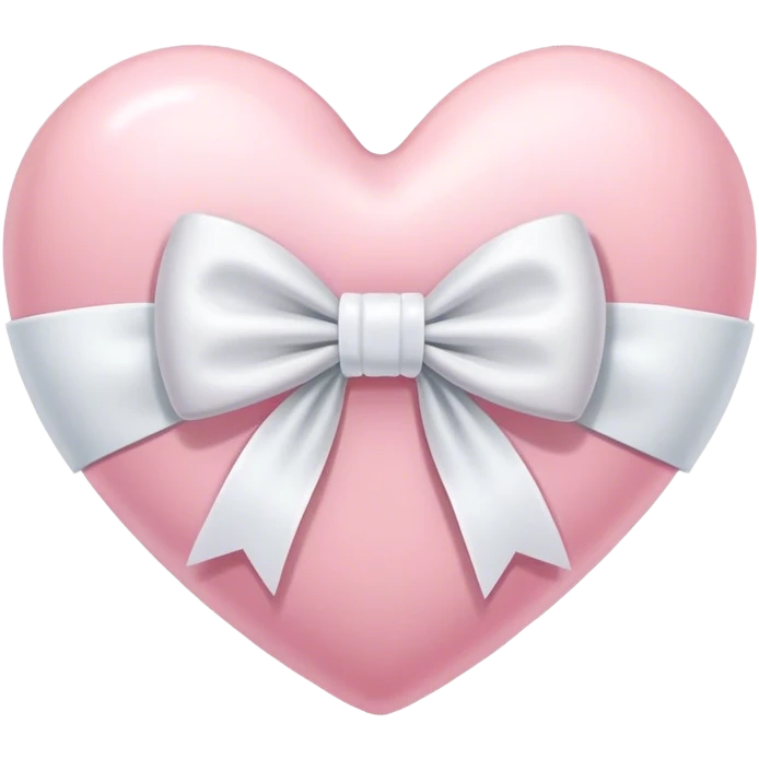 Pastel pink heart with white bow emoji