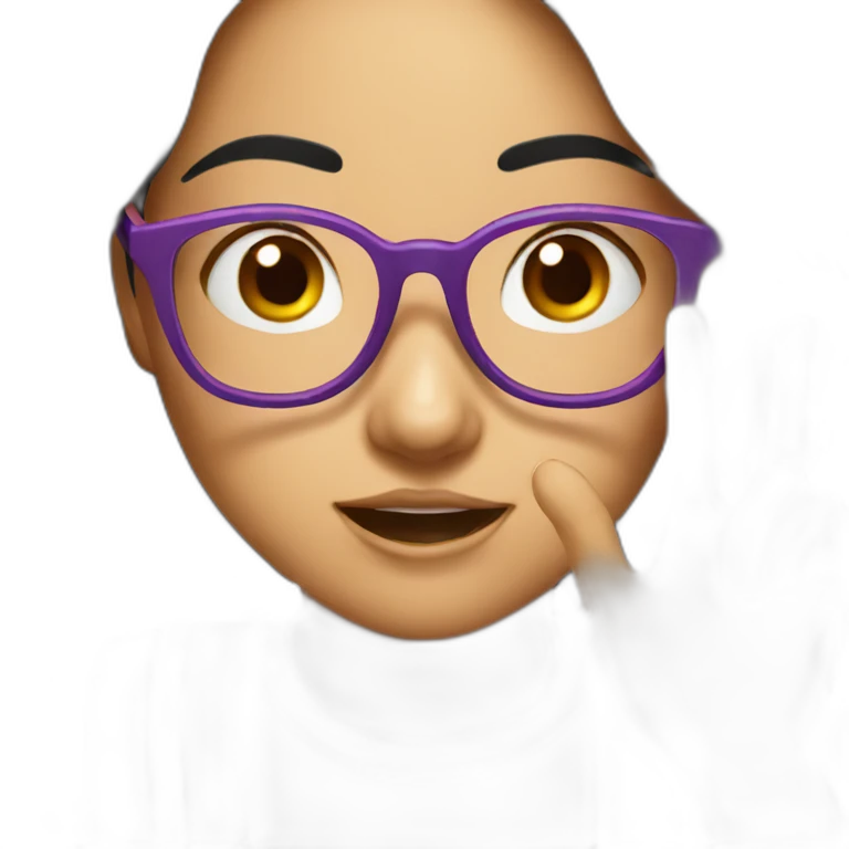 asian girl surprised glasses emoji