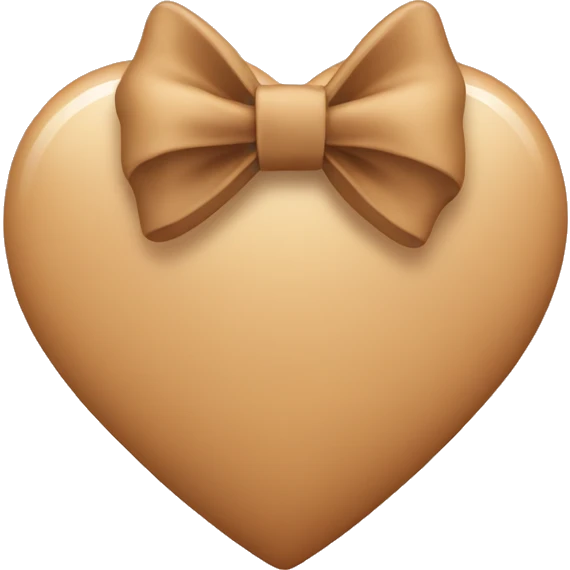 tan heart with a bow on the right side emoji