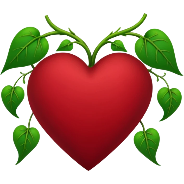 dark red heart with vines emoji