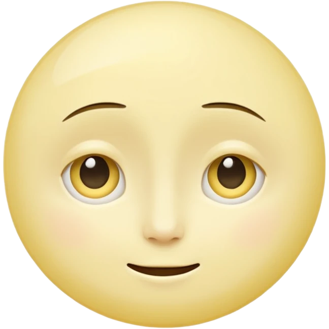 new moon with a neutral face, simple, expressive emoji