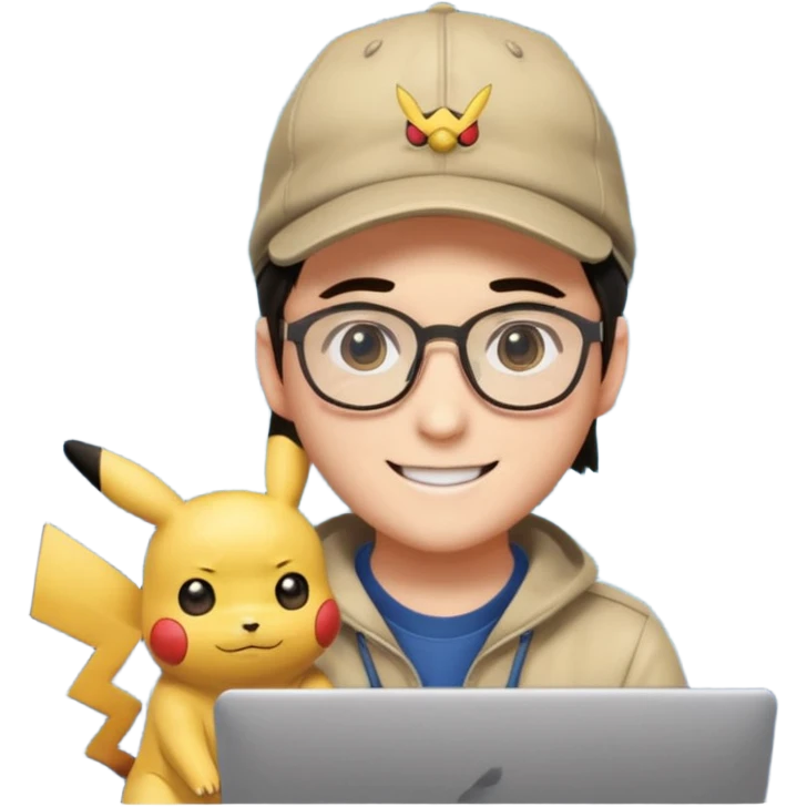 gere emoji do Ash Ketchum o personagem de Pokemon de tiferentes tipos se basenado no do whatsapp mais com um toque de programdador  emoji