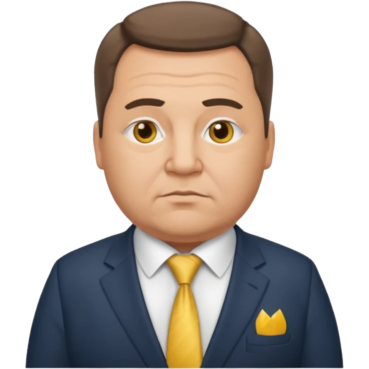 A middle-aged Ukrainian man in a suit and a bit overweight emoji