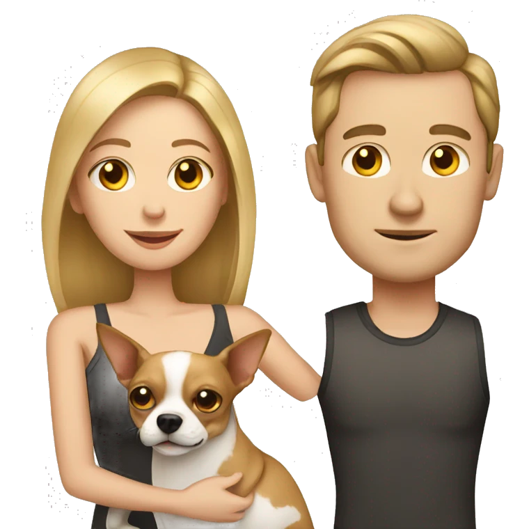 White man and woman with a chihuahua  emoji