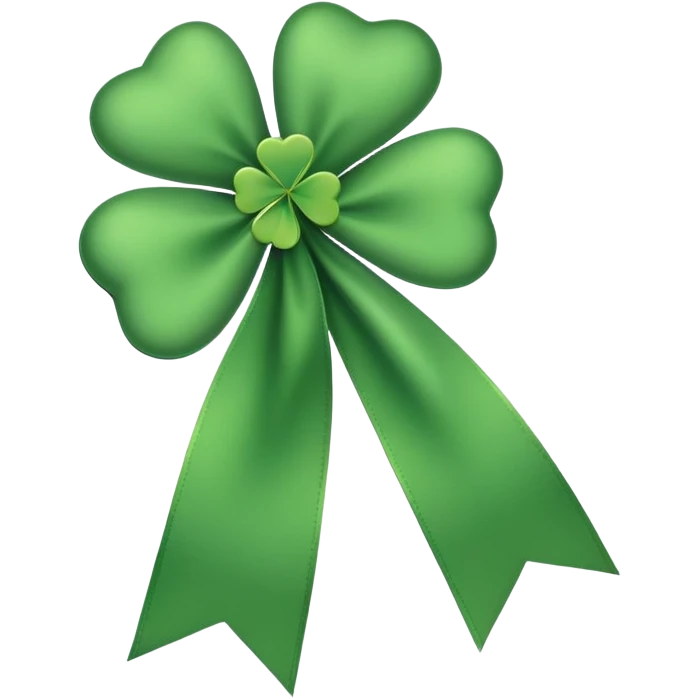 cute ribbon with four leaf clover  emoji