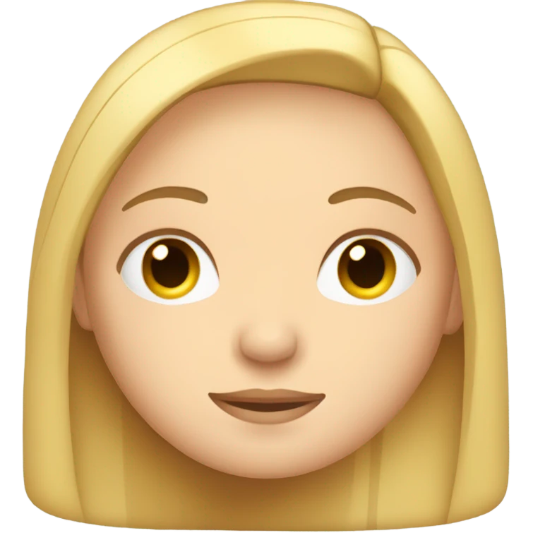 Long straight blonde hair girl eyes closed sleeping emoji