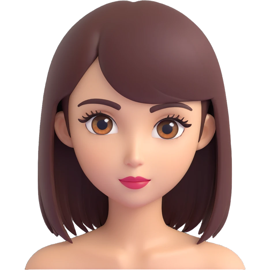 Morena, de cabello lacio y pestañas largas  emoji