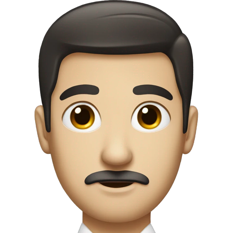 dark hair dark eye man with short mustache flight attendant emoji
