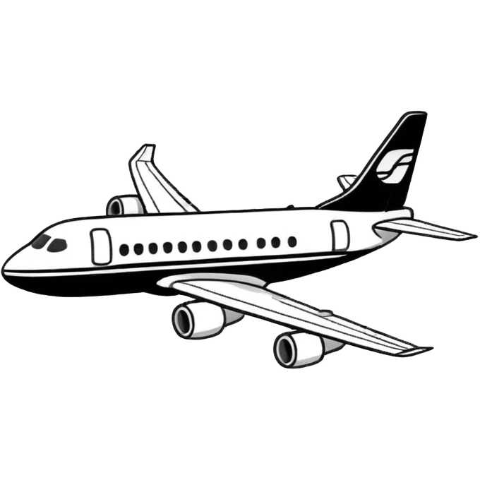 aeroplane hand-drawn side view icon emoji