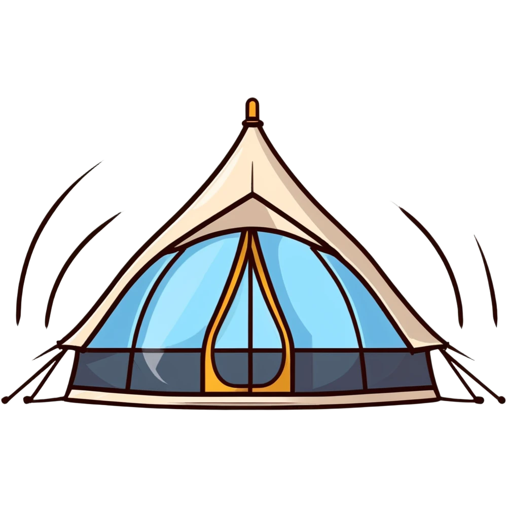 elegant dome tent with panoramic windows and luxury interior emoji