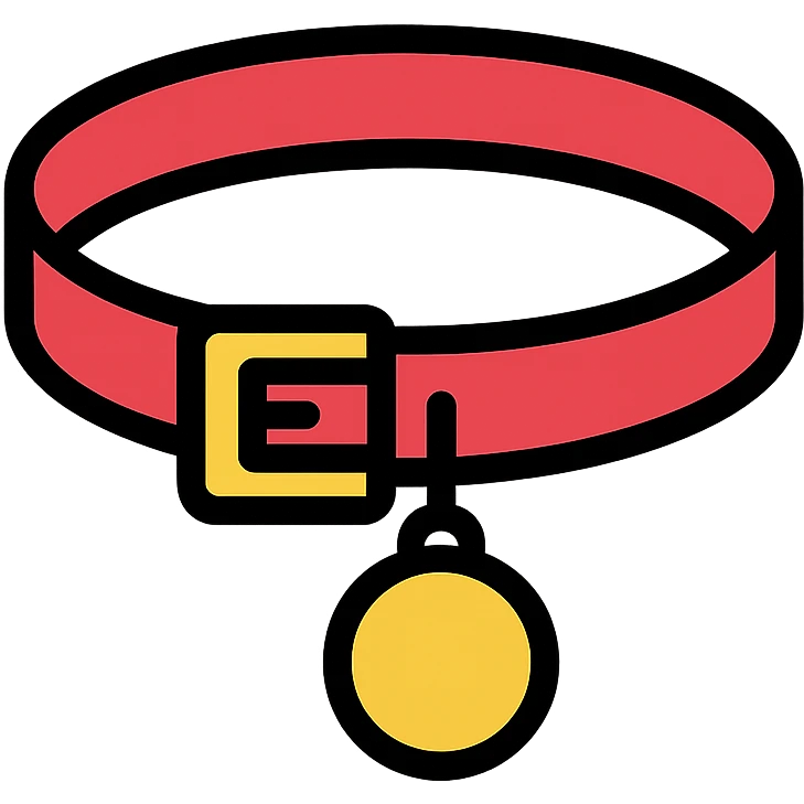 colored dog collar icon emoji