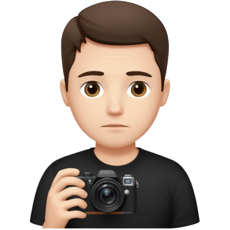 “A photographer sits quietly, camera in hand, lost in deep worries that even his lens can’t capture.” emoji