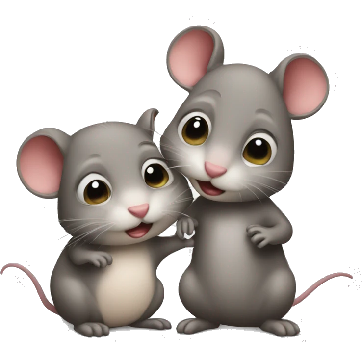 Boy and girl rat in love  emoji