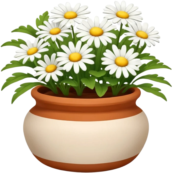 Small pot with blooming daisies emoji