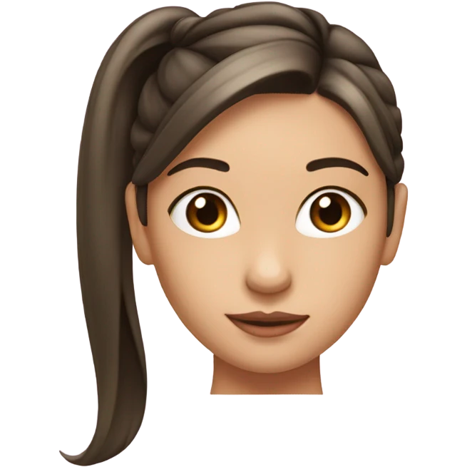 Ponytail girl head emoji