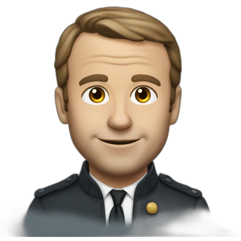 Macron mangant du caca emoji