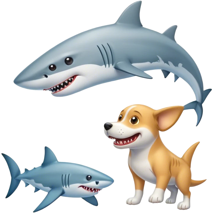 Köpek baligi ile köpek emoji
