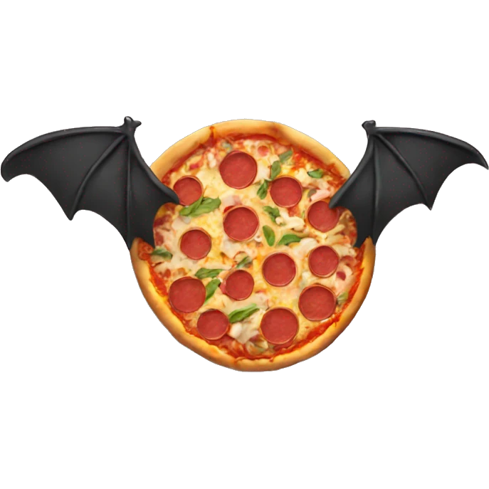 Pizza with bat wings emoji