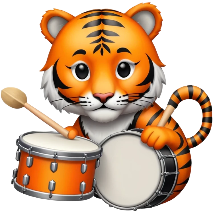 Tiger playing drums  emoji