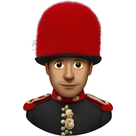 Photorealistic The British red Guardsman with bearskin hat emoji