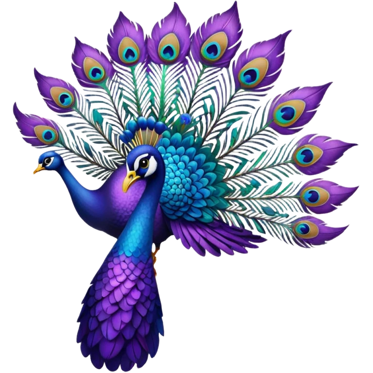una pluma de pavo real morada emoji