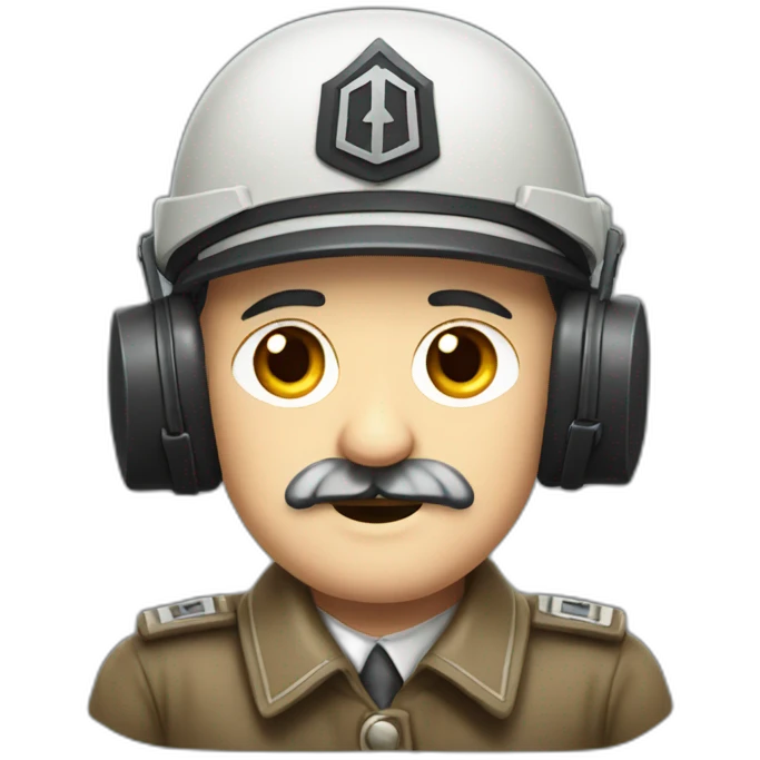 Adolf Hitler wearing ear defenders emoji