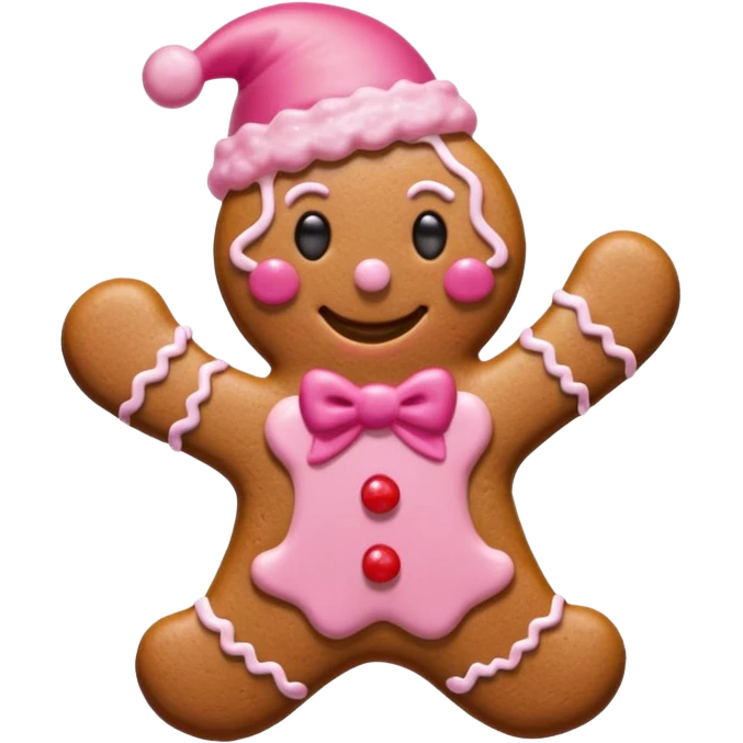 christmas gingerbread pink and red emoji