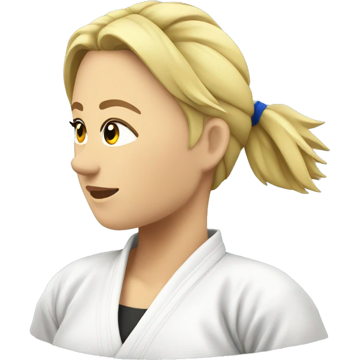 female judo athlete, blonde. total side profile emoji