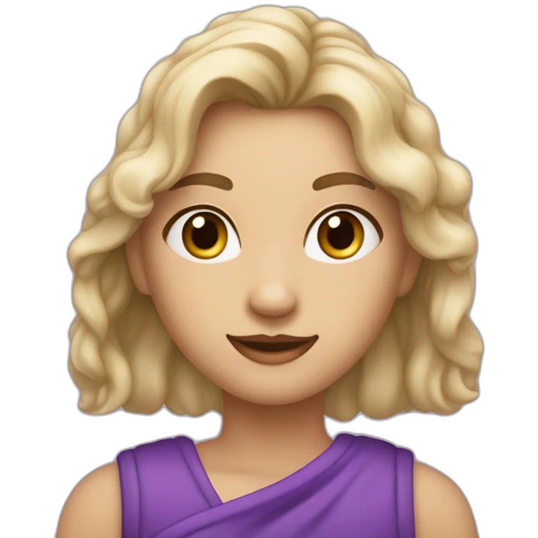 Девушка с фиолетовоми глазами и каричвыми волосами и витилиго  emoji