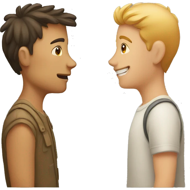 two people staring at eachother emoji