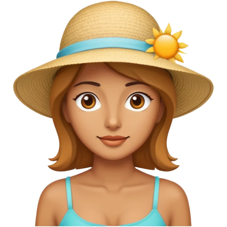cartoon woman at beach emoji