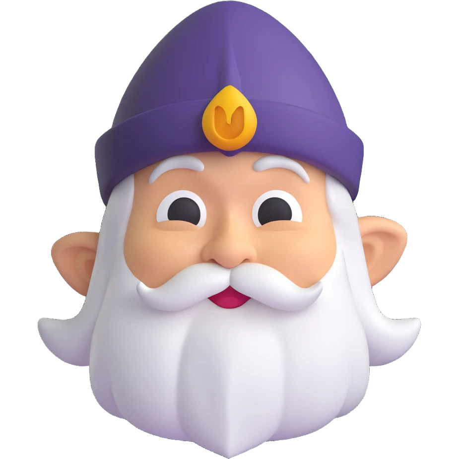3D emoji style dwarf with a doc-like wise expression, inspired by Snow White's seven dwarfs emoji