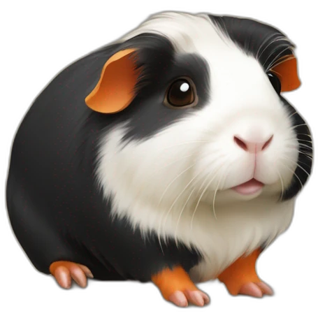 guinea pig black orange white mixed colours with legs emoji